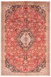 Bordered  Traditional Red Area rug 8x10 Persian Hand-knotted 365094
