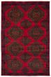 Bordered  Geometric Red Area rug 6x9 Afghan Hand-knotted 367194