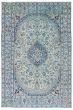 Bordered  Transitional Blue Area rug 6x9 Persian Hand-knotted 367209
