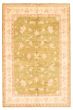 Traditional Green Area rug 6x9 Afghan Hand-knotted 369349