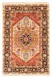 Bordered  Traditional Ivory Area rug 3x5 Indian Hand-knotted 370108