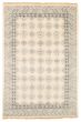 Bordered  Traditional Ivory Area rug 5x8 Indian Hand-knotted 370438