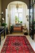 Bordered  Traditional Red Area rug 4x6 Persian Hand-knotted 371127