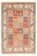 Bordered  Traditional Ivory Area rug 3x5 Persian Hand-knotted 373620