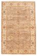 Bordered  Traditional Brown Area rug 5x8 Indian Hand-knotted 374063