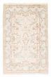 Bordered  Traditional Ivory Area rug 3x5 Indian Hand-knotted 377883