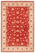 Bordered  Traditional Red Area rug 5x8 Pakistani Hand-knotted 379277