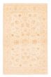 Bordered  Traditional Ivory Area rug 3x5 Afghan Hand-knotted 379429