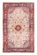 Bordered  Traditional Ivory Area rug 4x6 Persian Hand-knotted 382307