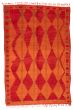 Bordered  Tribal Orange Area rug 5x8 Moroccan Hand-knotted 383092