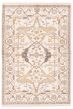 Bordered  Transitional Ivory Area rug 3x5 Indian Hand-knotted 387763