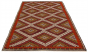 Bordered  Tribal Red Area rug Unique Turkish Flat-Weave 292893