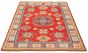 Bordered  Traditional Red Area rug 4x6 Afghan Hand-knotted 329098