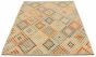 Bordered  Geometric Ivory Area rug 6x9 Turkish Flat-weave 329302