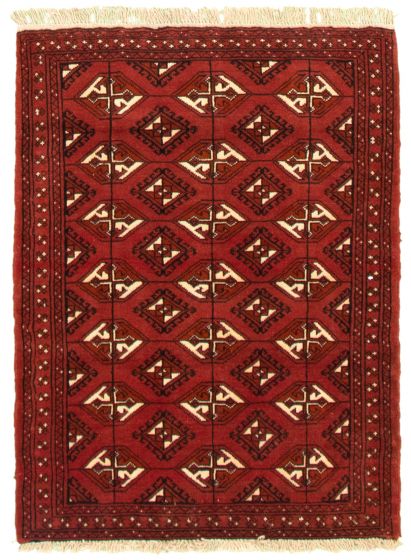 Bordered  Tribal Brown Area rug 3x5 Turkmenistan Hand-knotted 332482