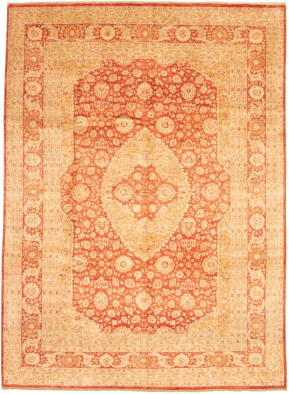 Bordered  Traditional Brown Area rug 8x10 Pakistani Hand-knotted 337608