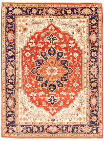 Bordered  Traditional Brown Area rug 9x12 Indian Hand-knotted 344034