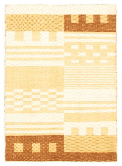Flat-weaves & Kilims  Transitional Brown Area rug 4x6 Indian Flat-weave 344525