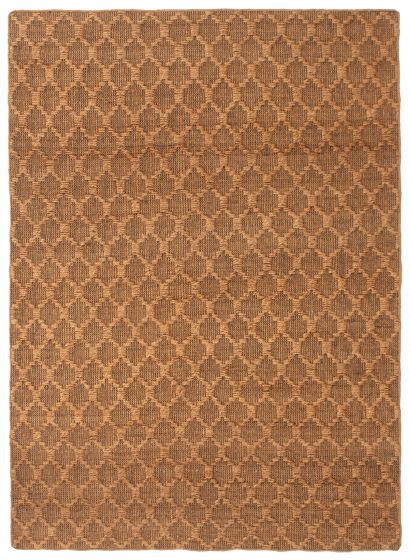 Carved  Tribal Brown Area rug 4x6 Indian Flat-Weave 349382