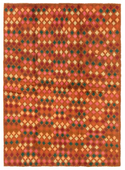 Bohemian  Tribal Brown Area rug 4x6 Afghan Hand-knotted 353914