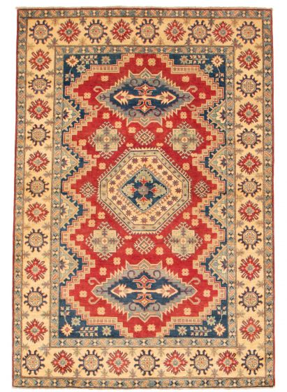 Bordered  Traditional Red Area rug 6x9 Afghan Hand-knotted 364126