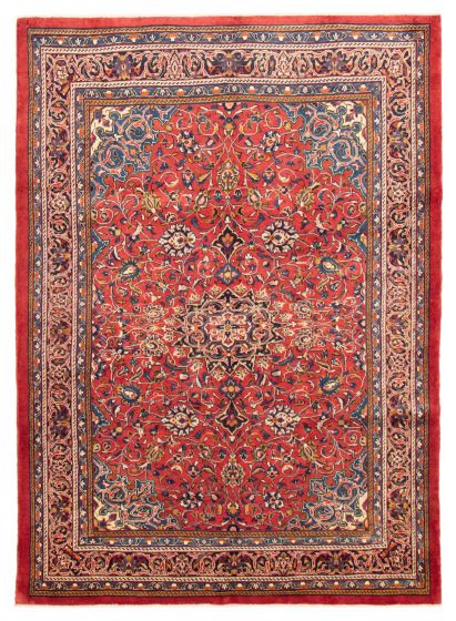 Bordered  Traditional Red Area rug 8x10 Persian Hand-knotted 364744