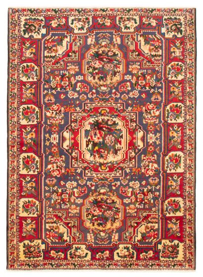 Bordered  Traditional Blue Area rug 6x9 Turkish Hand-knotted 366031