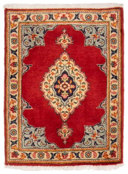 Bordered  Traditional Red Area rug 2x3 Persian Hand-knotted 373583