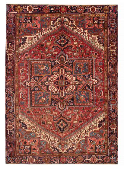 Bordered  Traditional Red Area rug Unique Turkish Hand-knotted 384868