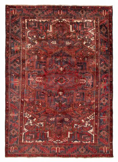 Geometric  Traditional Red Area rug 6x9 Turkish Hand-knotted 391019