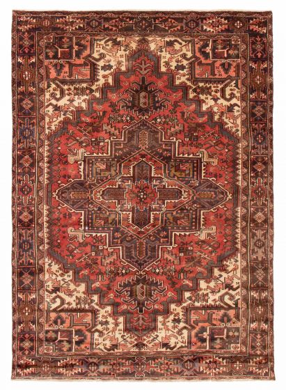 Geometric  Traditional Red Area rug 8x10 Turkish Hand-knotted 391258