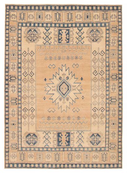 Geometric  Vintage/Distressed Brown Area rug 5x8 Afghan Hand-knotted 392552