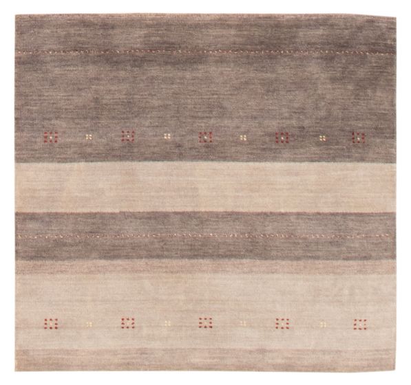 Gabbeh  Tribal Grey Area rug Square Indian Hand Loomed 364633