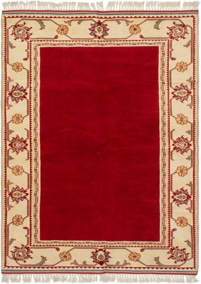 Bordered  Traditional Red Area rug 4x6 Turkish Hand-knotted 293295