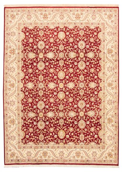 Bordered  Traditional Red Area rug 9x12 Pakistani Hand-knotted 317843