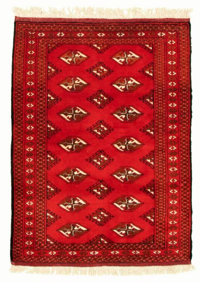 Bordered  Tribal Red Area rug 3x5 Turkmenistan Hand-knotted 334831