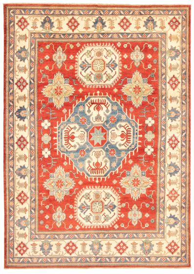 Bordered  Traditional Red Area rug 9x12 Afghan Hand-knotted 337045