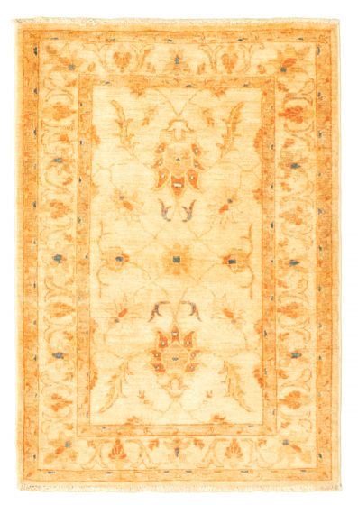 Bordered  Traditional Ivory Area rug 3x5 Afghan Hand-knotted 346014