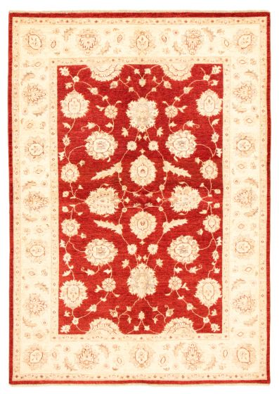 Bordered  Traditional Red Area rug 5x8 Afghan Hand-knotted 346185