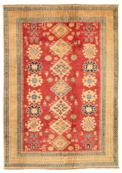Bordered  Traditional Red Area rug 5x8 Afghan Hand-knotted 356018