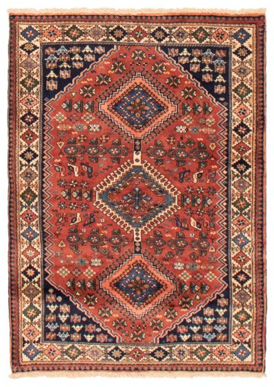 Bordered  Traditional Brown Area rug 3x5 Persian Hand-knotted 373629