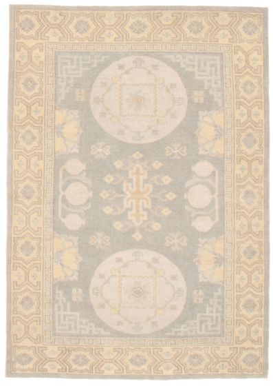 Bordered  Traditional Grey Area rug 3x5 Turkish Hand-knotted 374011