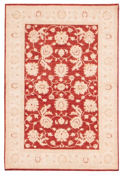 Bordered  Traditional Red Area rug 3x5 Afghan Hand-knotted 374818