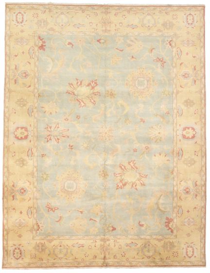 Bordered  Traditional Blue Area rug 9x12 Turkish Hand-knotted 308845