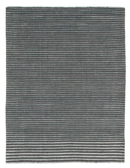 Carved  Stripes Grey Area rug 4x6 Indian Hand Loomed 350640