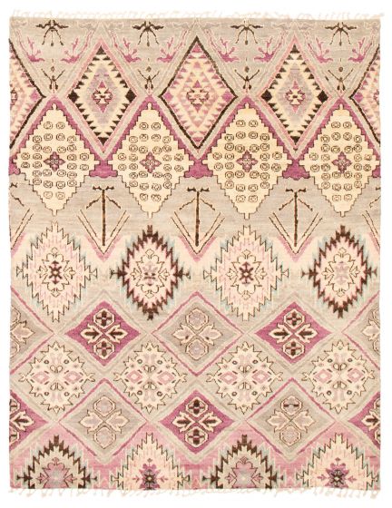 Geometric  Tribal Grey Area rug 6x9 Pakistani Hand-knotted 367235