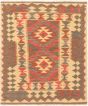 Bordered  Traditional Ivory Area rug 3x5 Turkish Flat-Weave 297770
