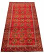 Bordered  Tribal Red Area rug Unique Russia Hand-knotted 319002
