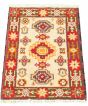 Bordered  Tribal Ivory Area rug 2x3 Indian Hand-knotted 324960