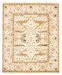 Bordered  Traditional Ivory Area rug 6x9 Indian Hand-knotted 344803